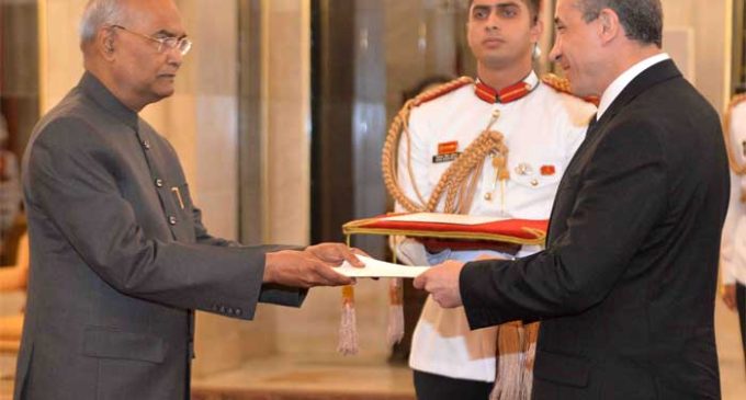 ENVOYS OF THREE NATIONS PRESENT CREDENTIALS TO PRESIDENT OF INDIA