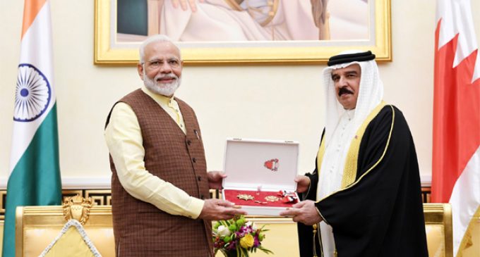 PM Modi conferred with top Bahraini award
