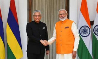 After re-election victory, Mauritius PM meets Modi