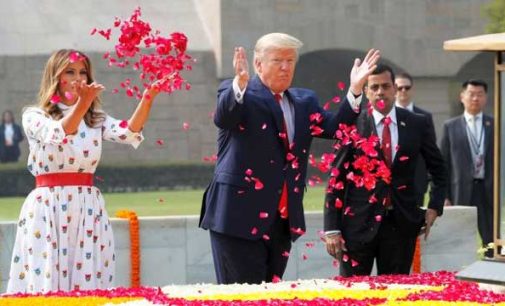 Trump pays homage to Gandhi at Raj Ghat