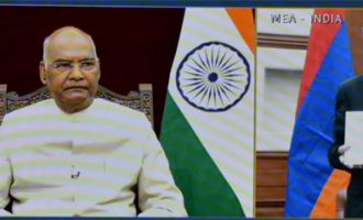 H.E. Mr. Youri Babakhanyan, Ambassador-designate of the Republic of Armenia presenting credentials to President of India
