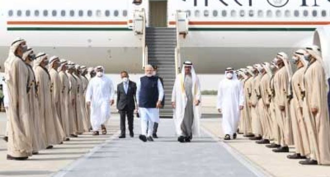 PM Modi visits Abu Dhabi, received and seen off by UAE ruler