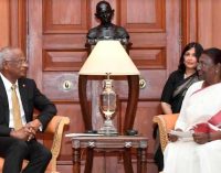 PRESIDENT OF MALDIVES CALLS ON THE PRESIDENT OF INDIA, DROUPADI MURMU
