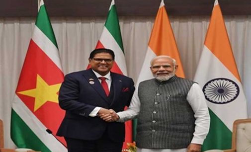 PM Modi holds discussions with Suriname President