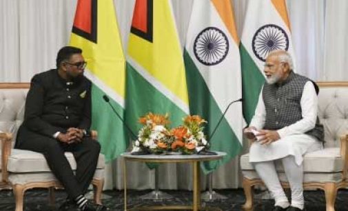PM Modi holds bilateral discussions with Guyana’s President