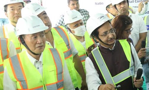 Former Japanese PM Suga Yoshihide visits Mumbai-Ahmedabad High-Speed Rail Project site