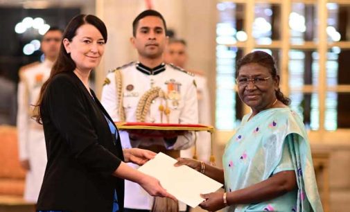 ENVOYS OF four NATIONS PRESENT CREDENTIALS TO the PRESIDENT OF INDIA