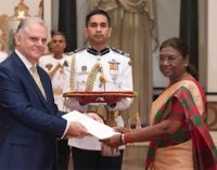 The President, Droupadi Murmu accepted credentials from Evagoras Vryonides, High Commissioner of the Republic of Cyprus