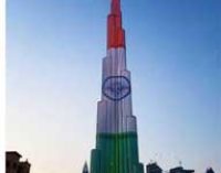 Celebrating PM Modi’s visit, Burj Khalifa lit up with Indian Tricolour